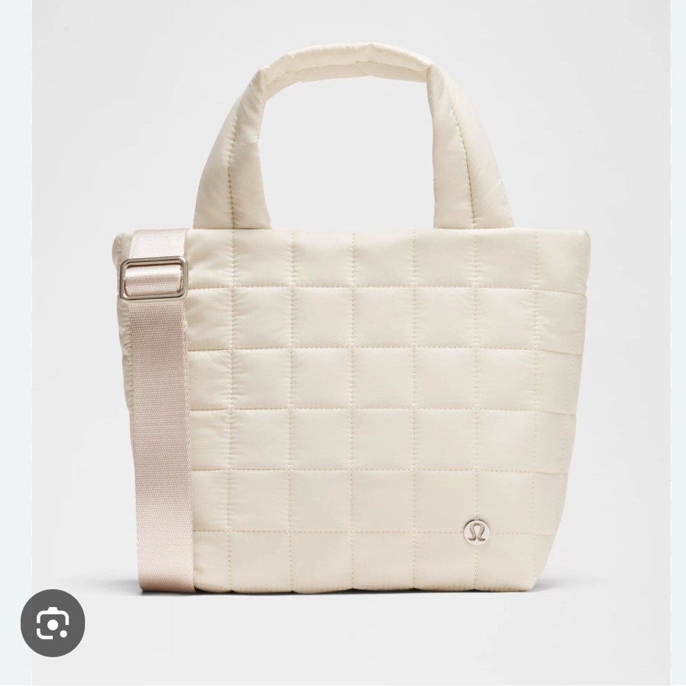 Lululemon Quilted Grid Small Tote Bag Light Ivory 5L Retail $98- Brand new